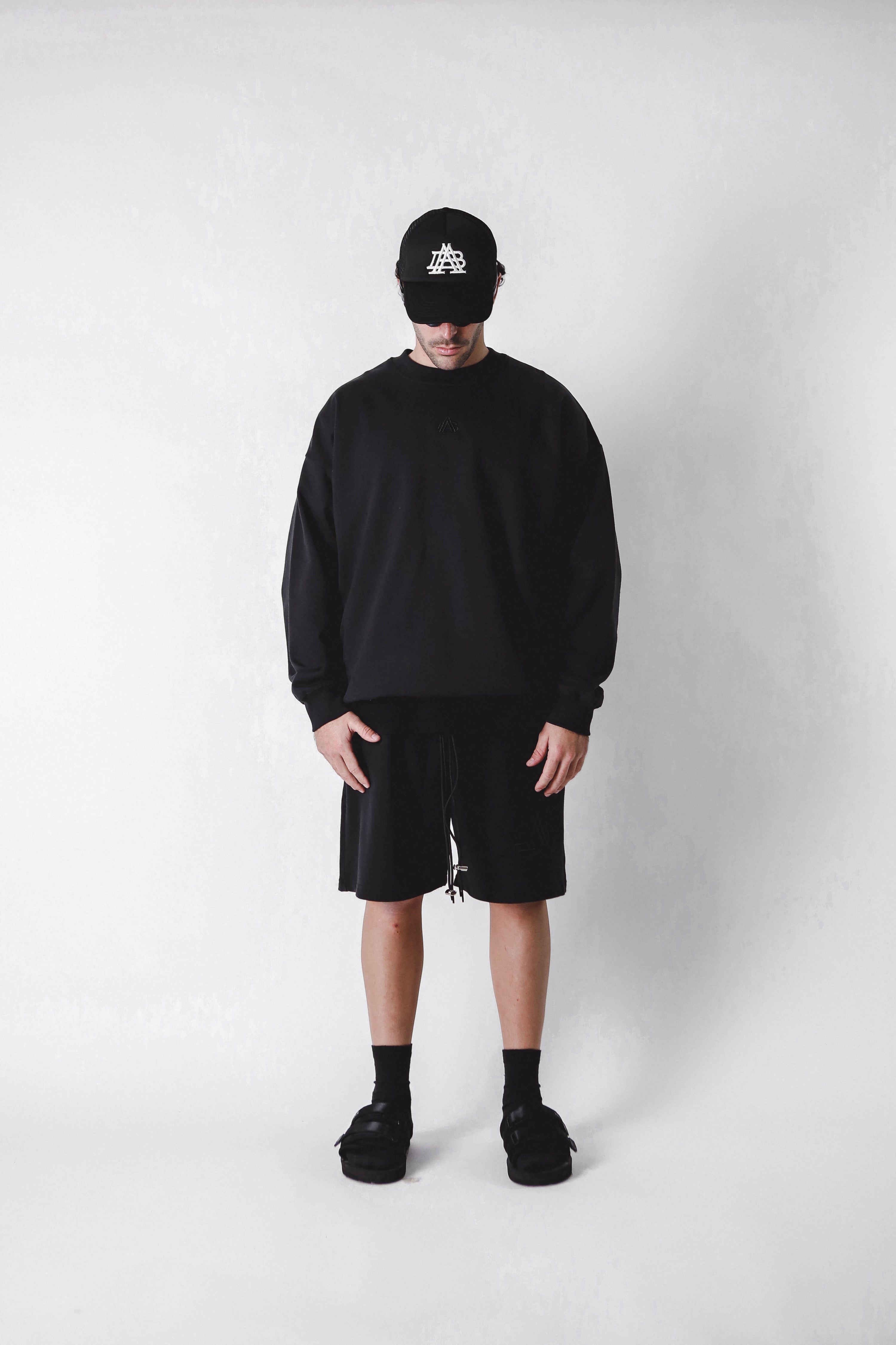 "A-TEMPORAL" BLACK CREWNECK