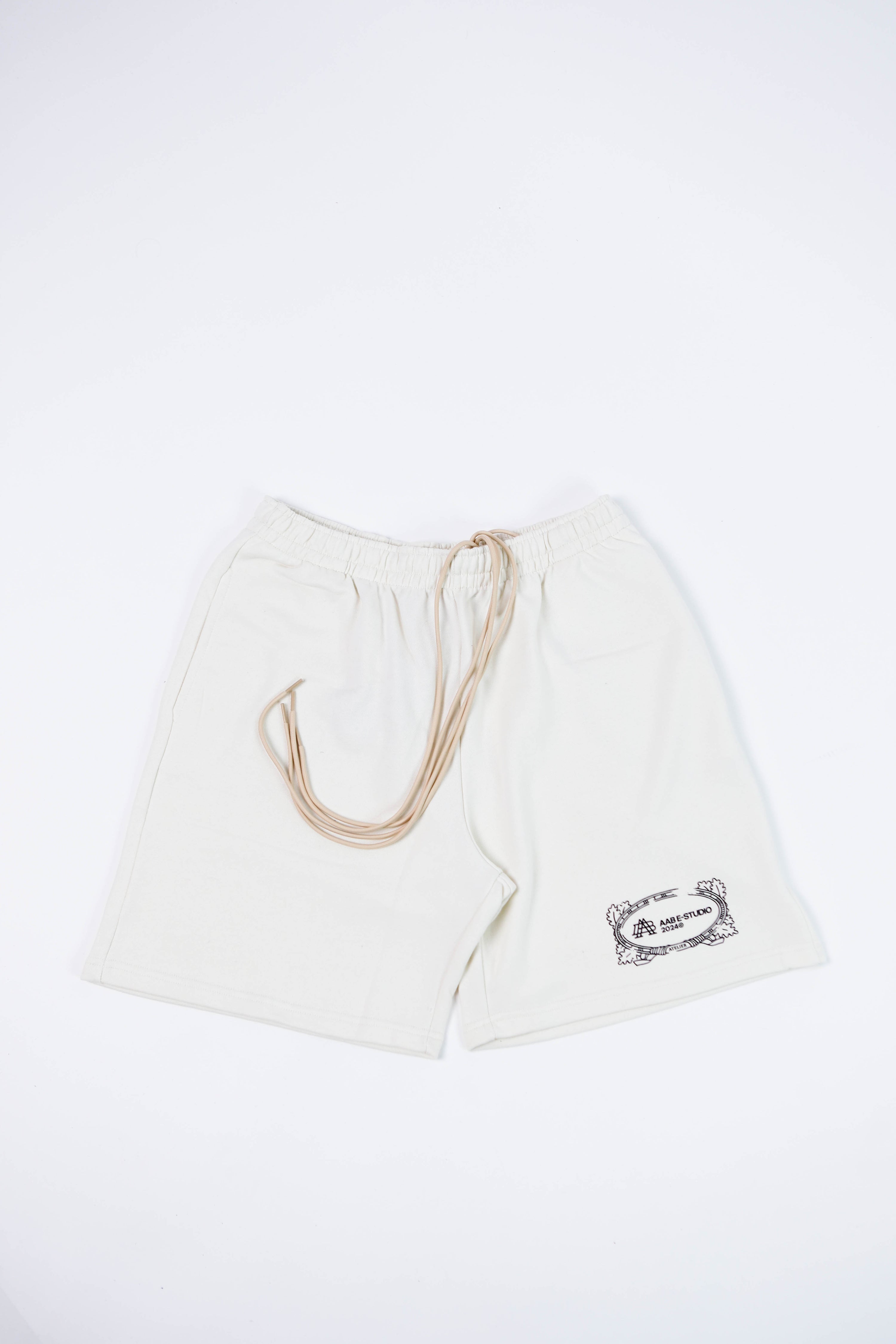 "A-TEMPORAL" BAROQUE BONE LOGO SHORTS