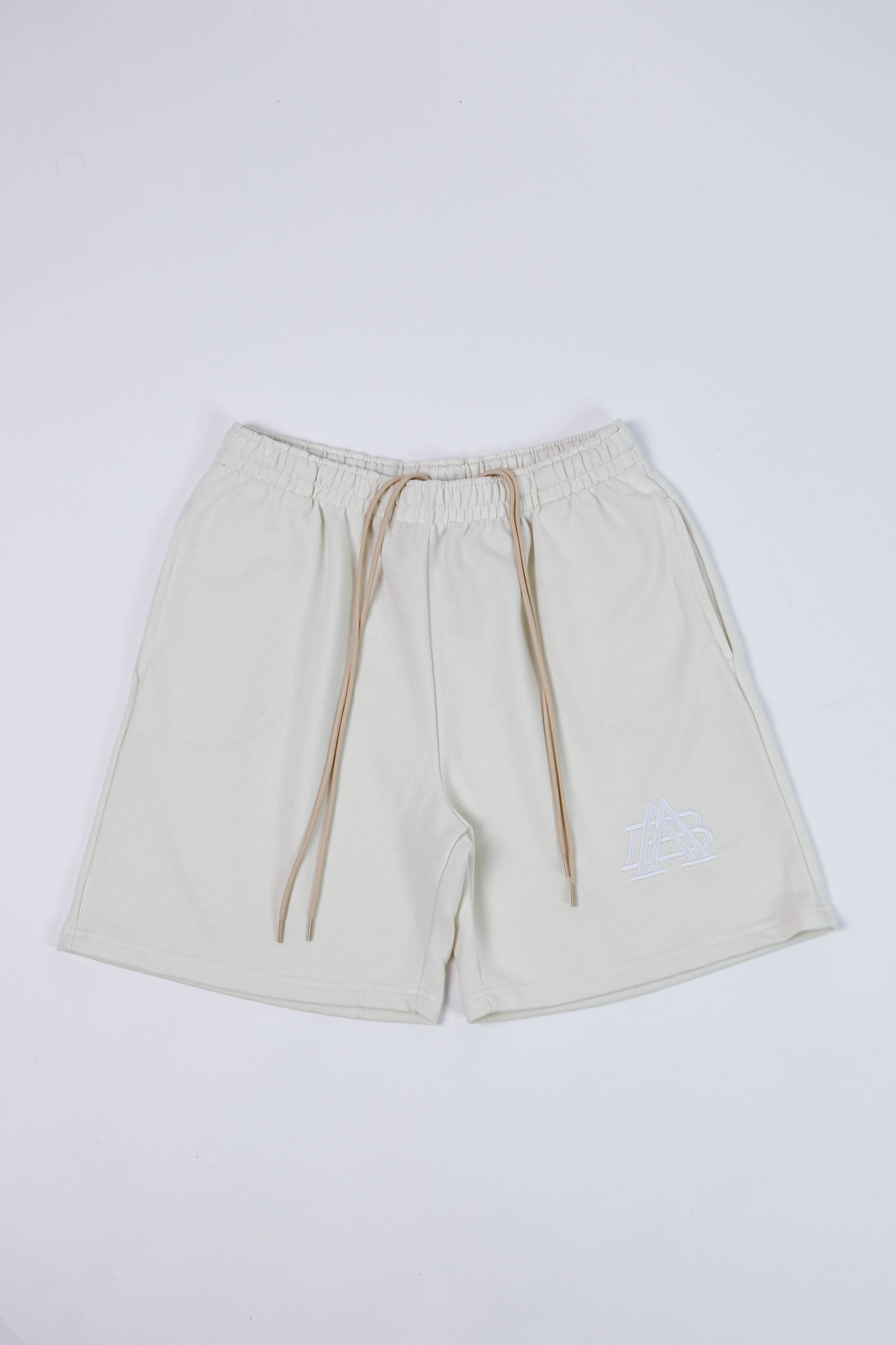 "A-TEMPORAL" BONE WHITE SHORTS