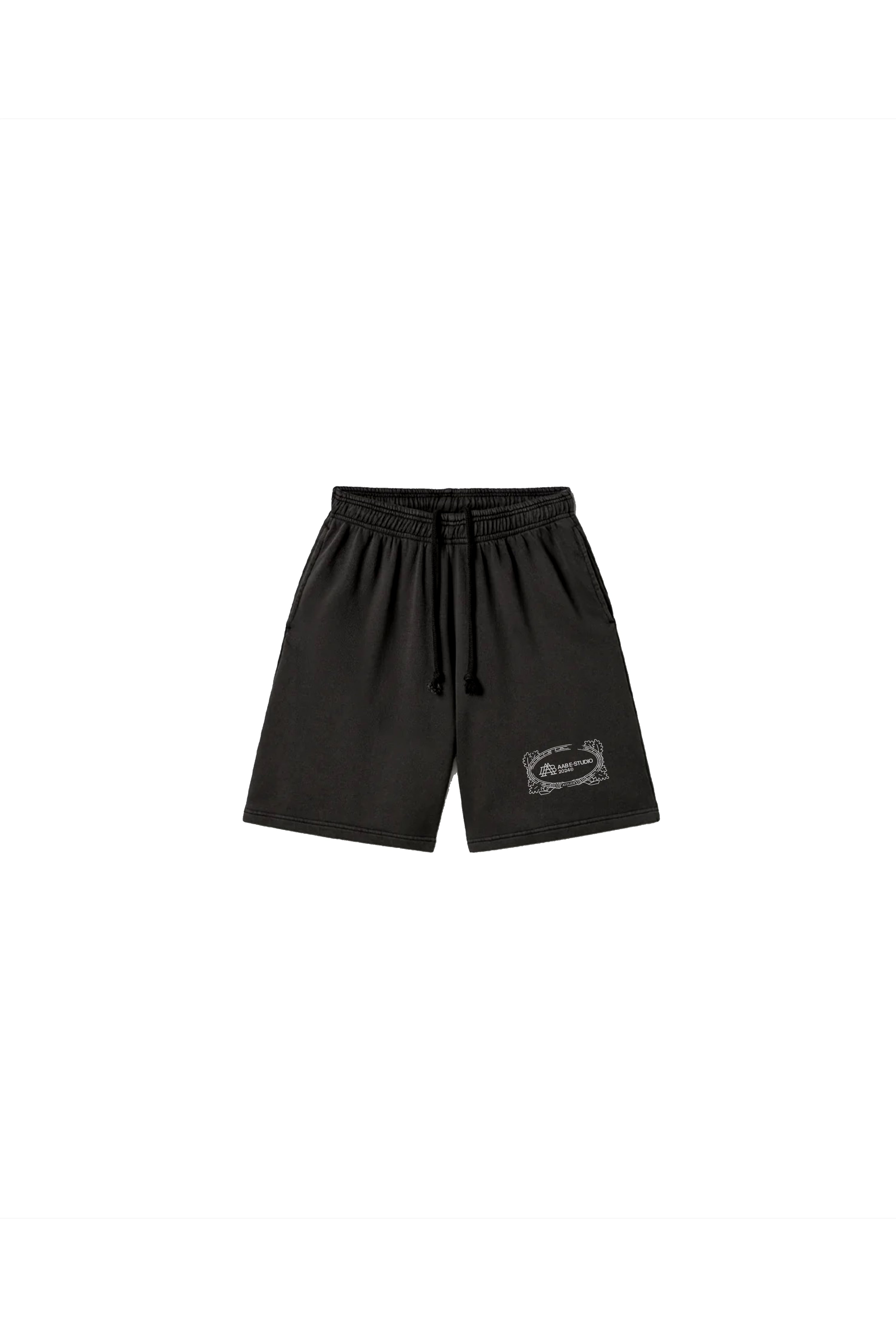 "A-TEMPORAL" BAROQUE BONE LOGO SHORTS